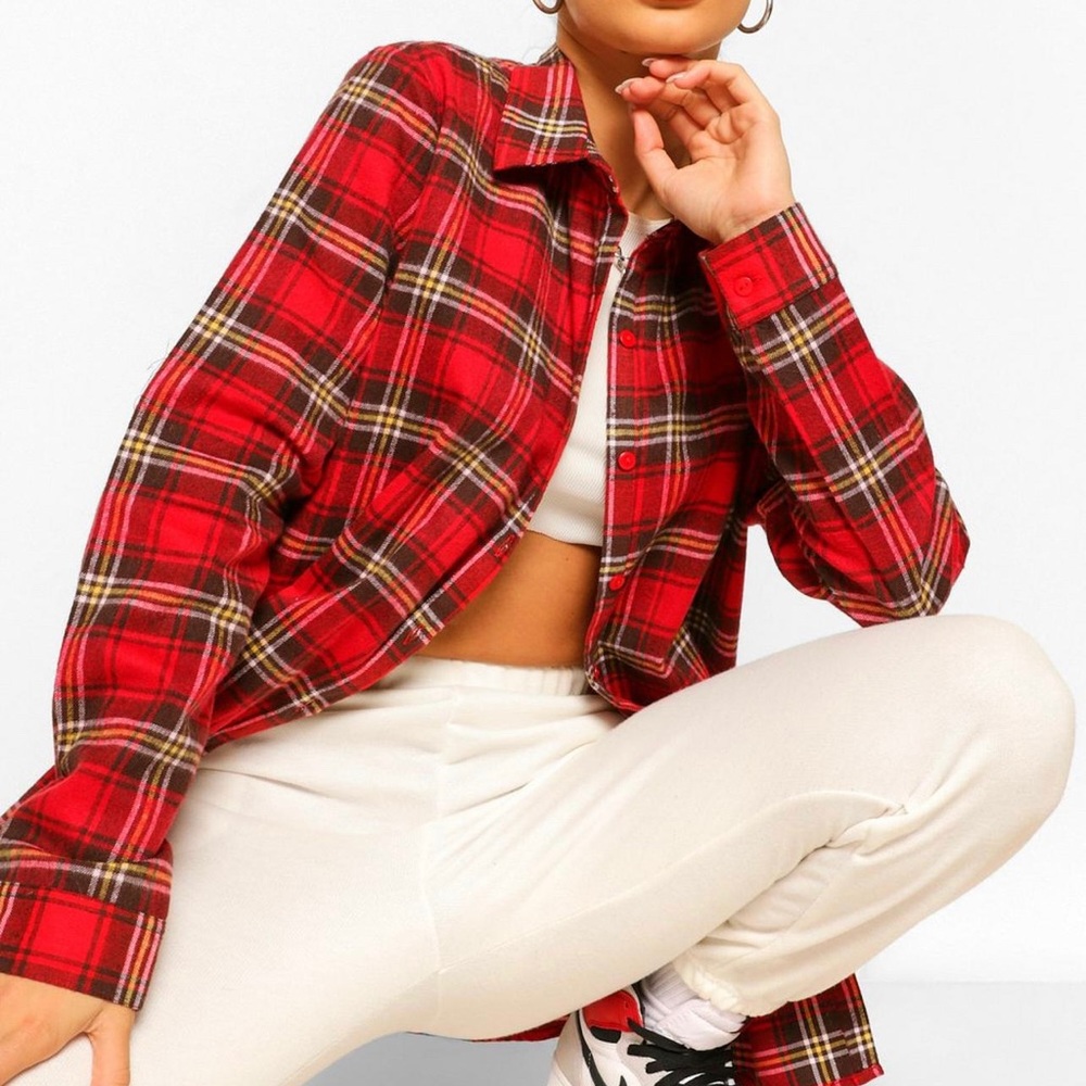Oversized Red Checked Shirt